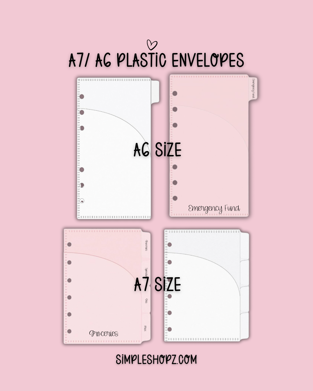 Original! Plastic A7/A6 Double Pocket- Tab Envelopes