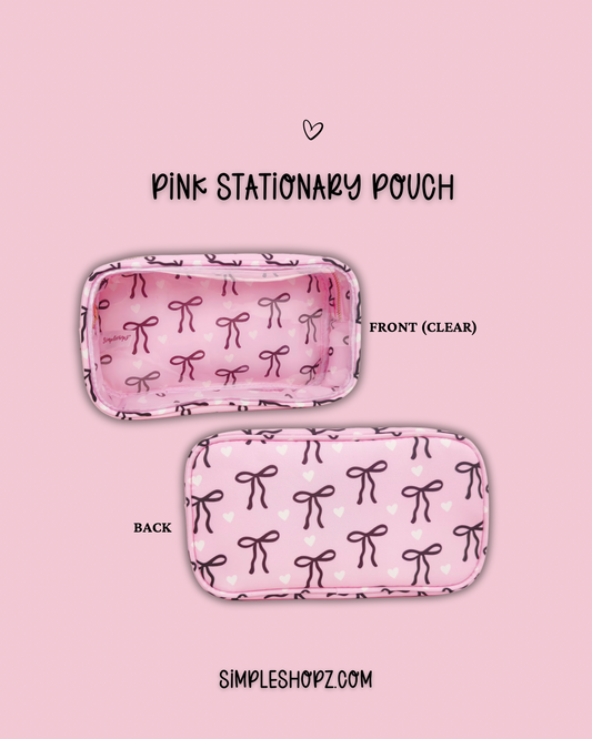 Stationary Pouch (Hearts & Bow)