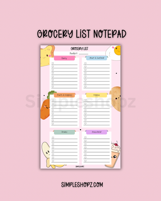 Grocery List Notepad