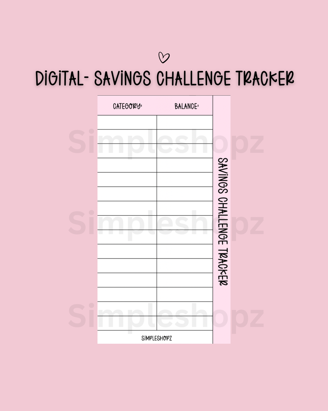 Digital- NEW Savings Challenge Tracker