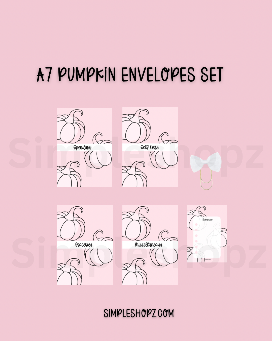 A7 Pumpkin Envelopes Set