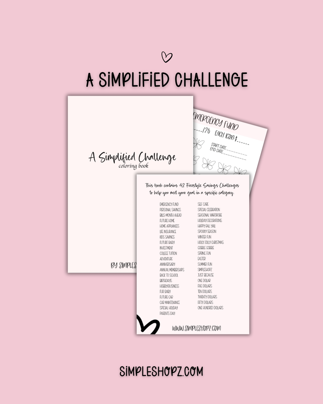 Simplified Savings Challenge Coloring Book