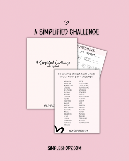 🚨Delayed! Simplified Savings Challenge Coloring Book