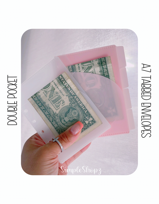 New! Original- A7 Plastic Double Pocket Tabbed Envelopes (4Tabs)