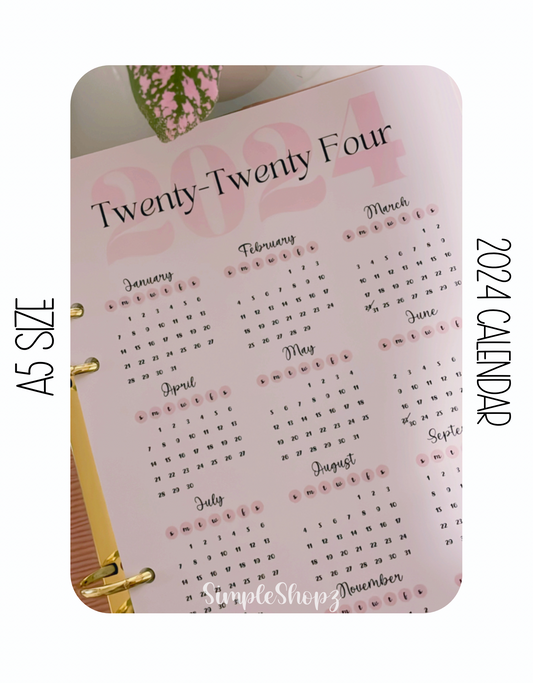 A5- 2024 Calendar
