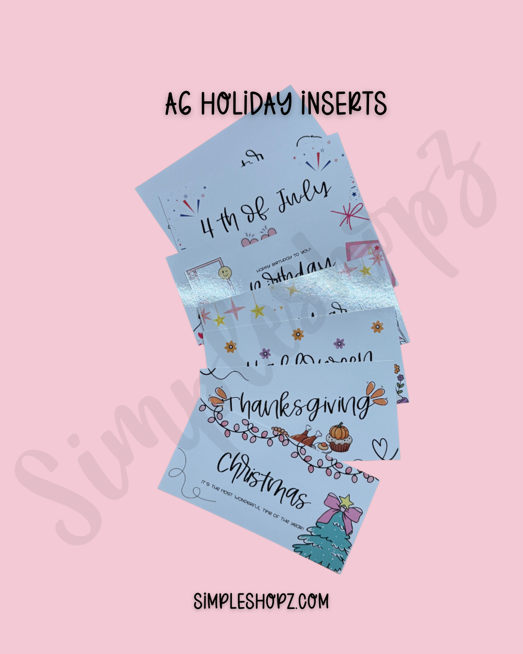 New! Holiday A6 Inserts Only