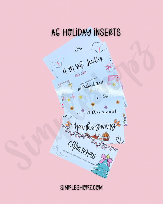 New! Holiday A6 Inserts Only