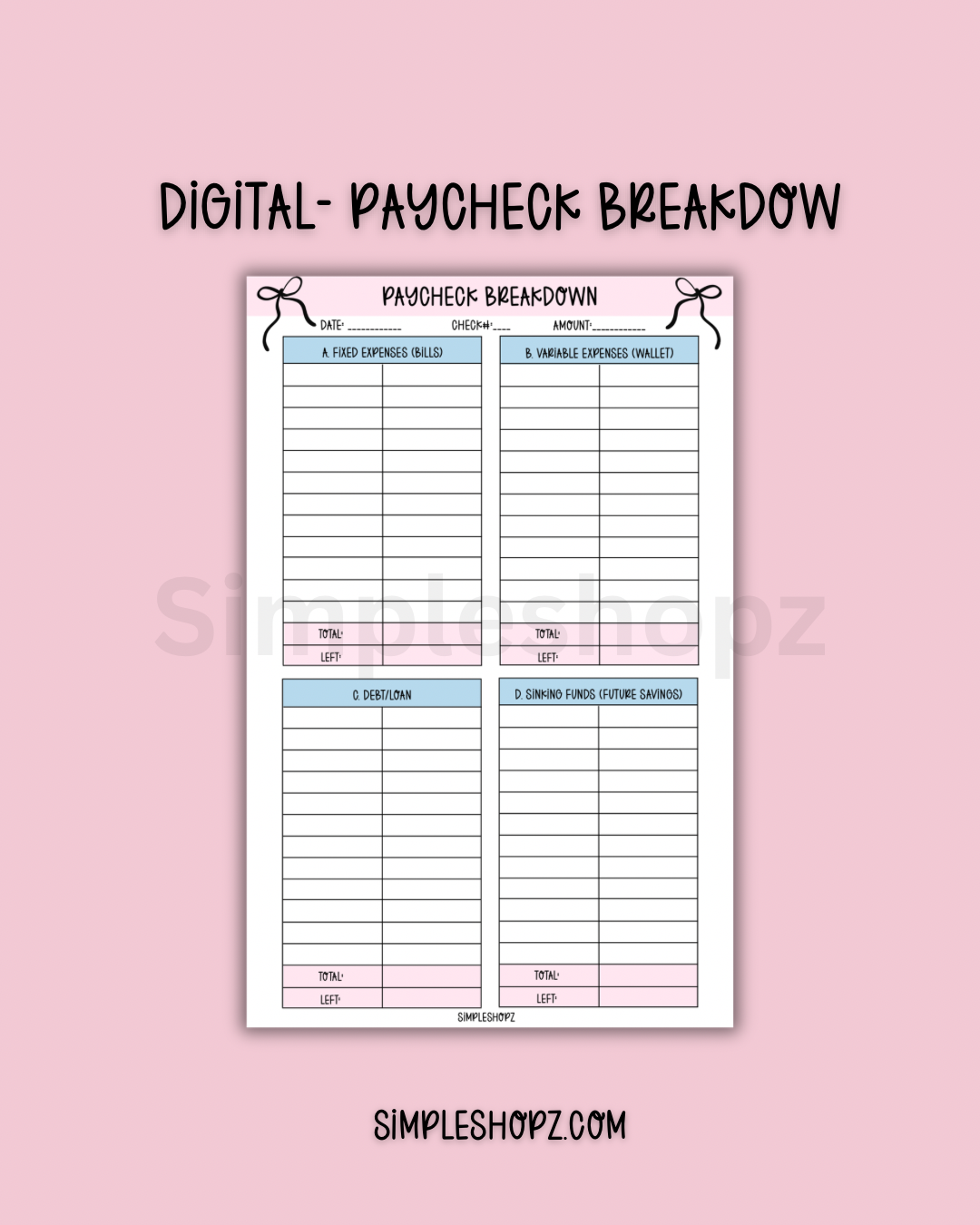 Digital- New Look! Paycheck Breakdown