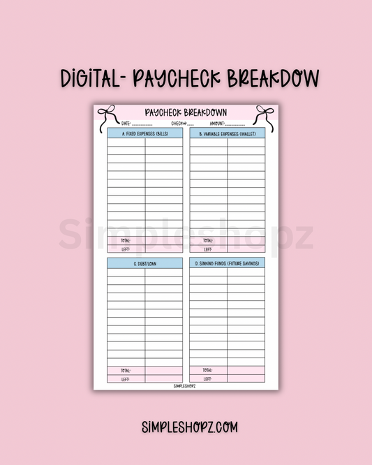 Digital- New Look! Paycheck Breakdown
