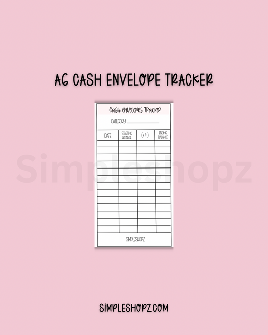 A6 Cash Envelopes Trackers (set of 10)