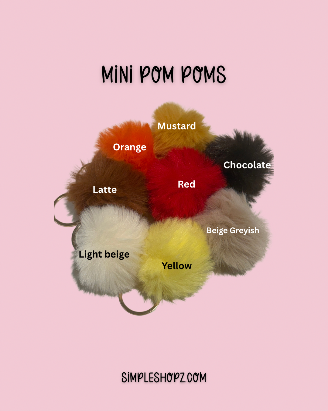 Mini Pom Pom Keychains