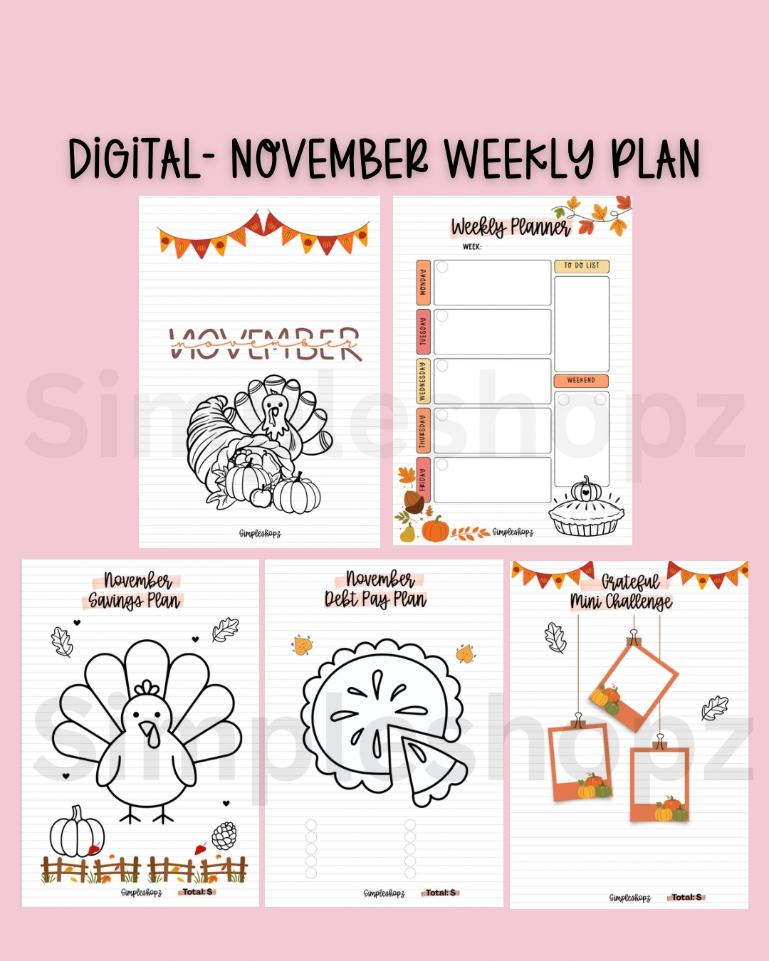 Digital- November Weekly Plan
