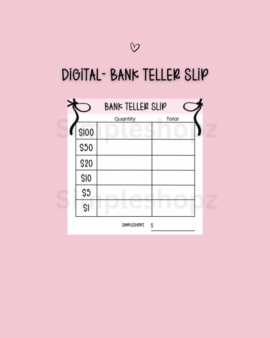Digital- Bank Teller Slip