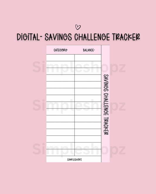 Digital- NEW Savings Challenge Tracker