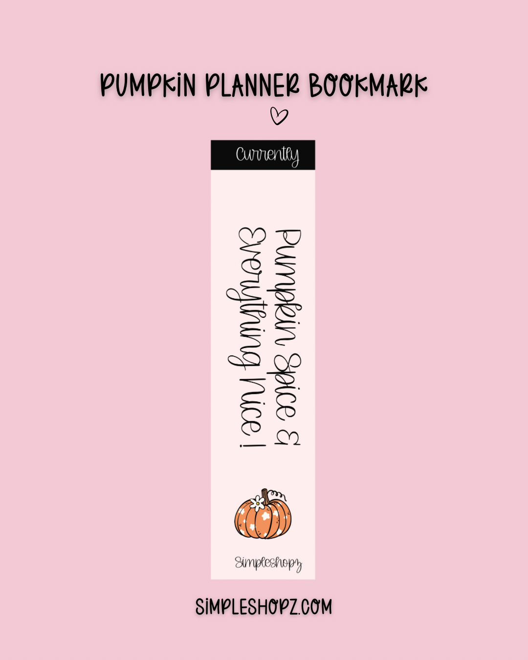 Pumpkin Planner Bookmark