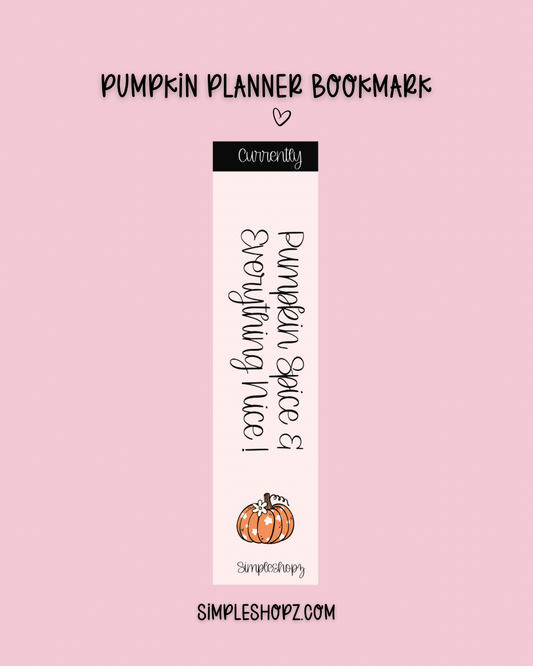 Pumpkin Planner Bookmark