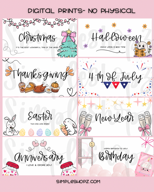 New! Handmade Holiday Envelopes (set of 8)